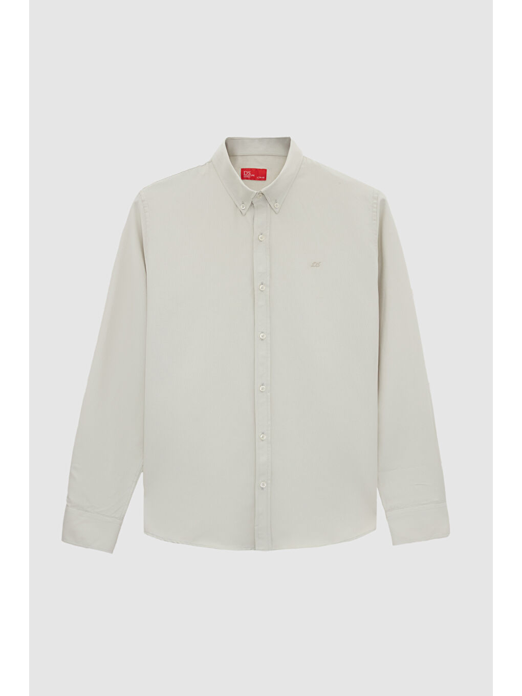 Sarı Slim Fit Adaçayı Oxford Düğmeli Yaka Kolay Ütülenebilir Nakış Detaylı Pamuklu Gömlek-4