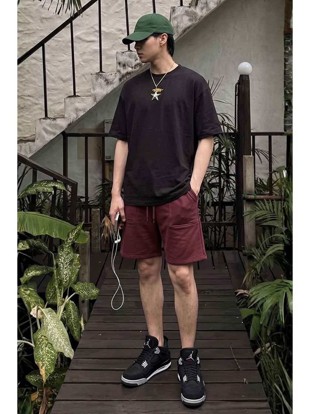 Bordo Oversize Şort