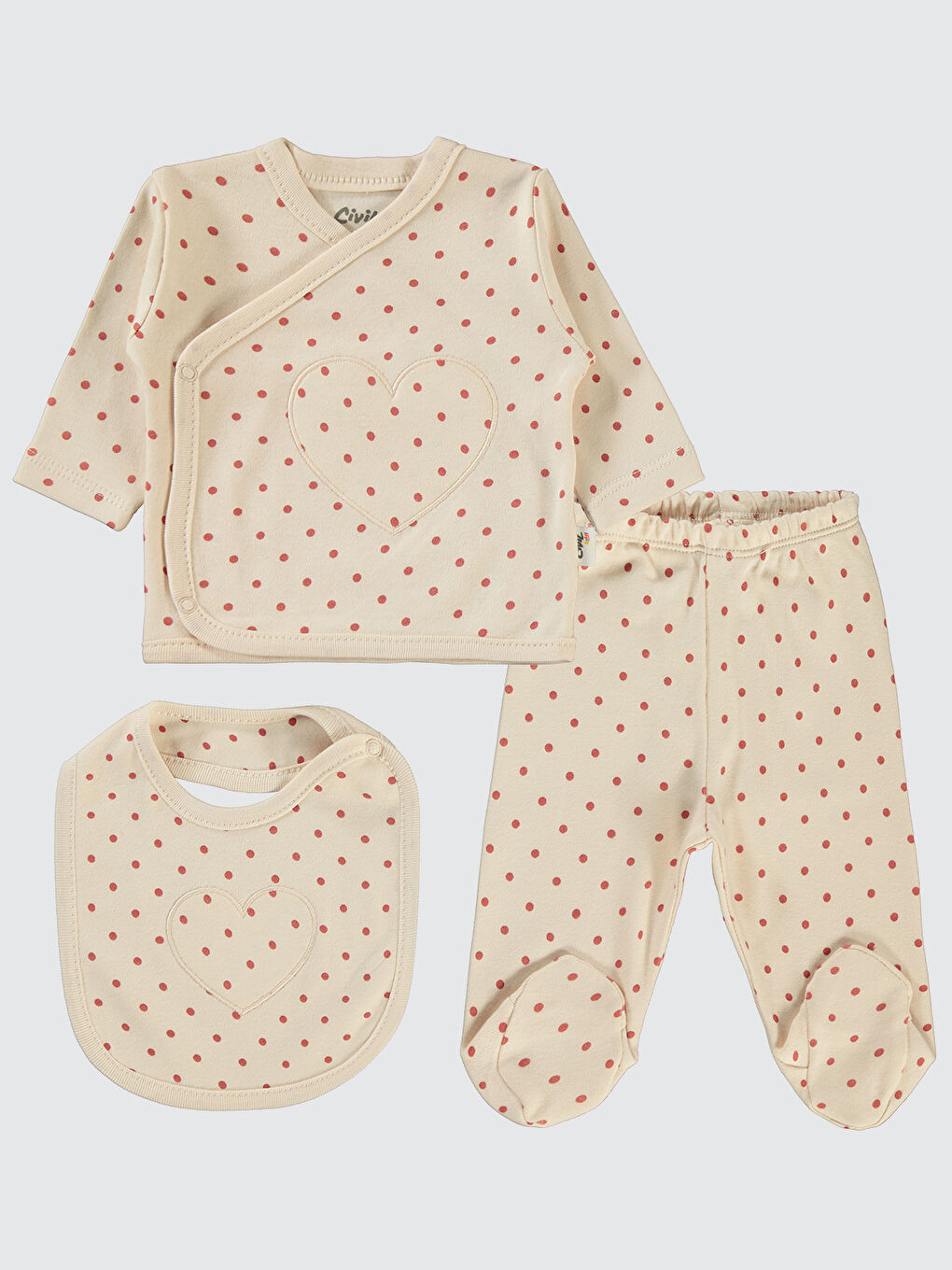 Bej Baby Kız Bebek Zıbın Takımları 0-1 Ay Fil Dişi