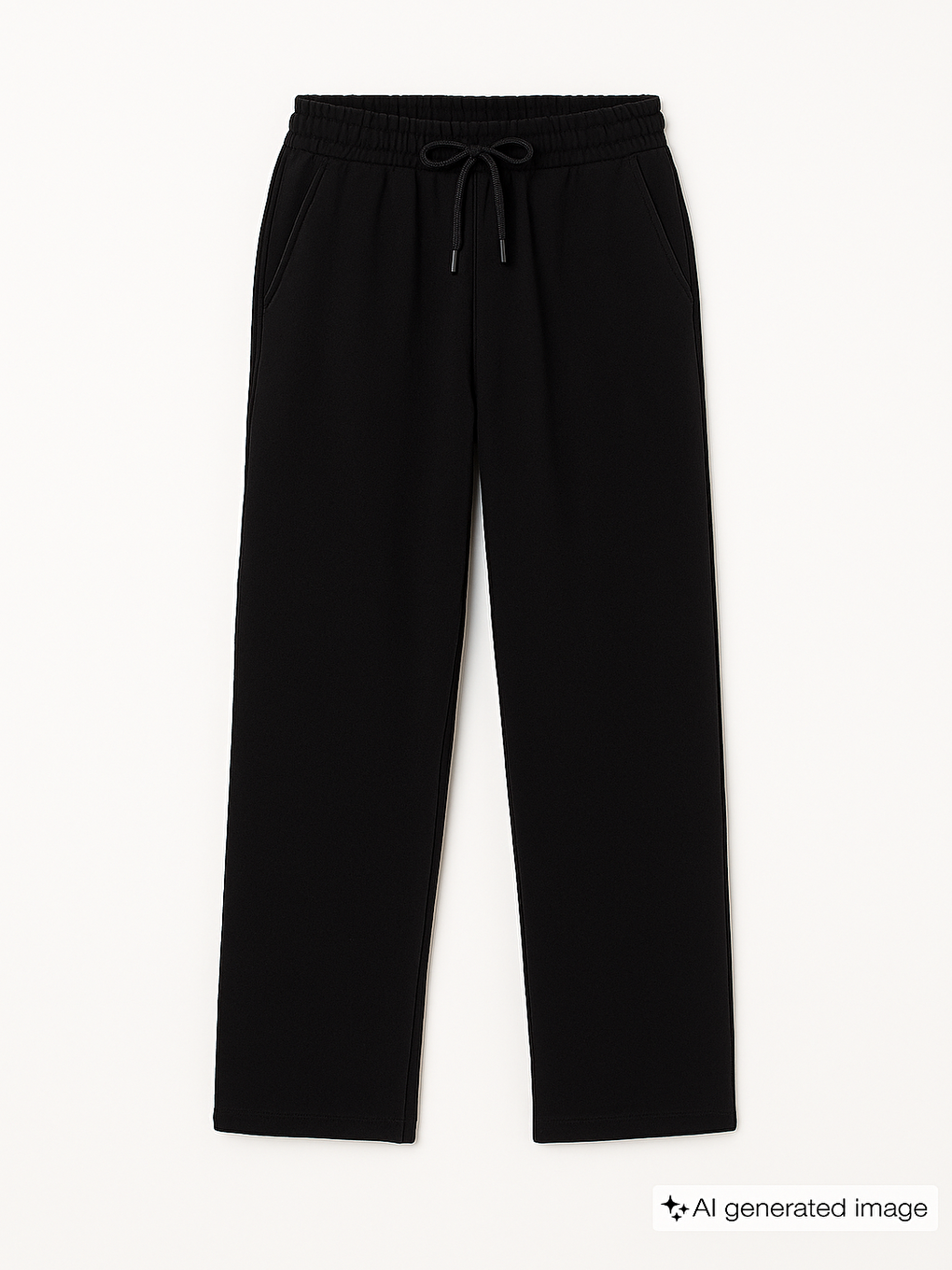 Siyah Cepli Ön Dikiş Detaylı Geniş Paça Kız Çocuk Eşofman Altı -75144