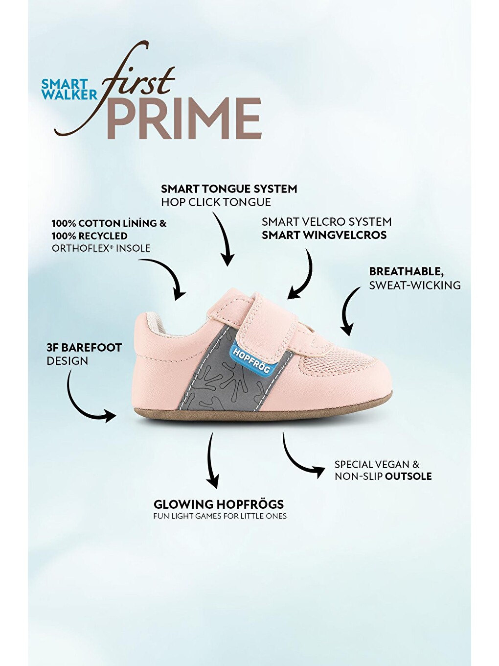 Smart Walker First Prime Havalı Pembe Barefoot İlk Adım Bebek Ayakkabı-4
