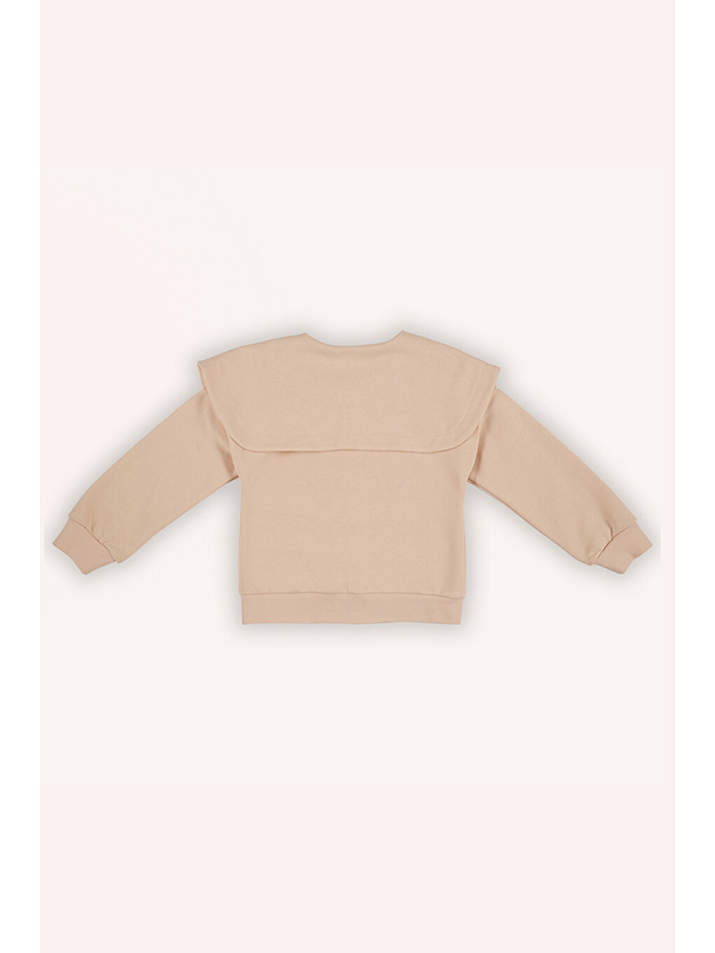 Pembe Kız Çocuk Geniş Yaka Detaylı Fermuarlı Somon Sweatshirt-1