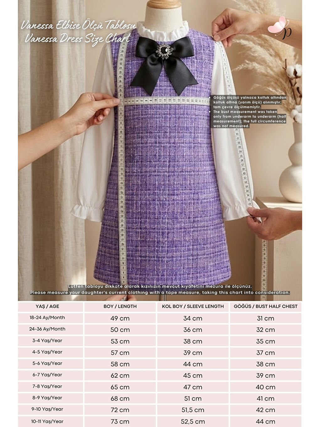 Lila Kız Çocuk Broş Detaylı Tüvit Elbise-3