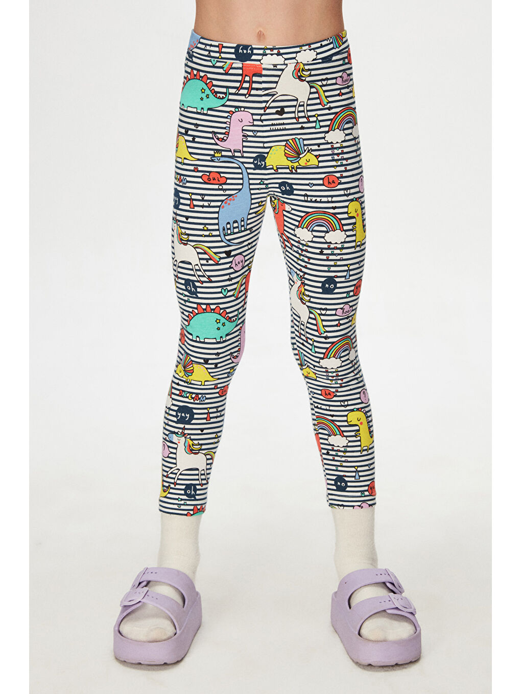 Karışık Kız Çocuk Rainbow  Desen Tayt-7