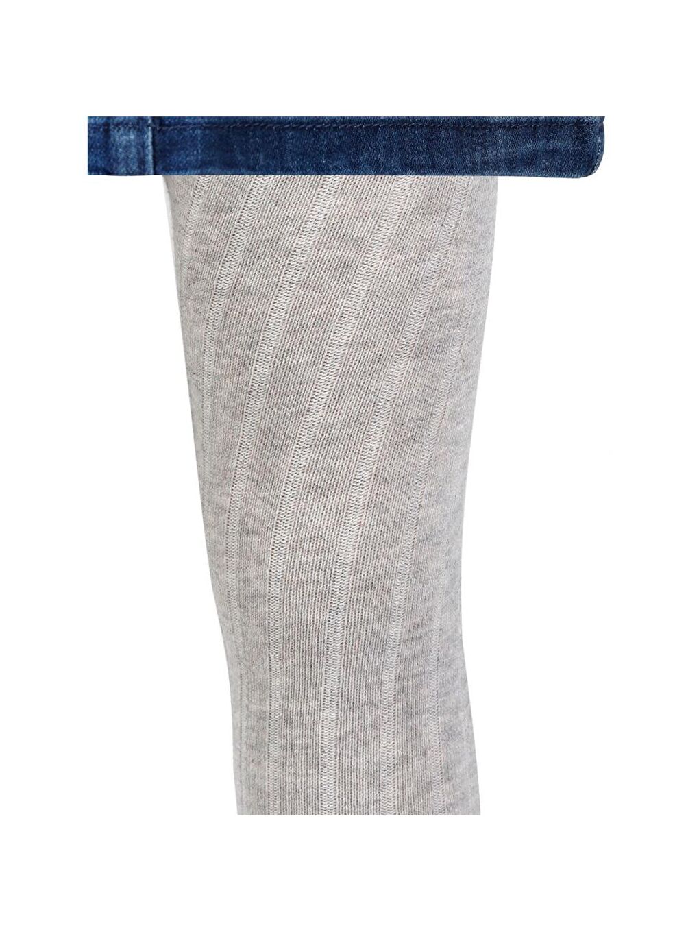 Gri Girls Derbili Düz 3-11 Yaş Külotlu Çorap