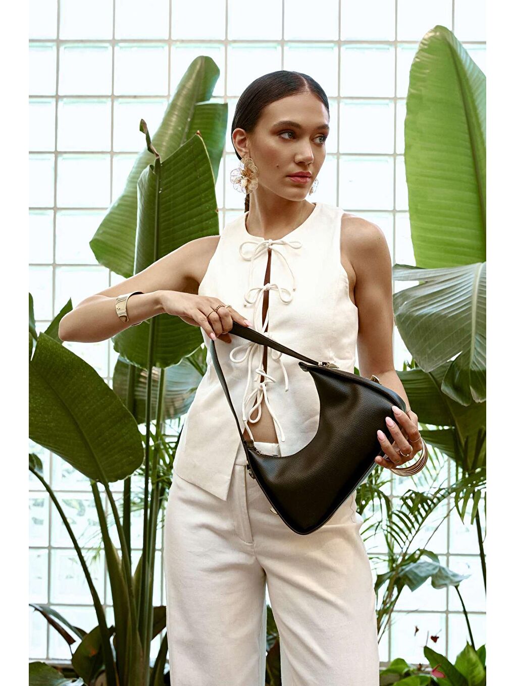 Siyah Kadın Baget El ve Omuz Çantası-5