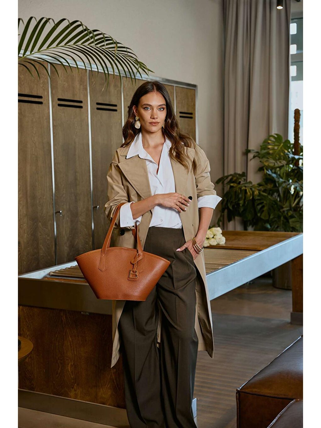 Kahverengi Kadın Çapraz Askılı El ve Omuz Çantası-2