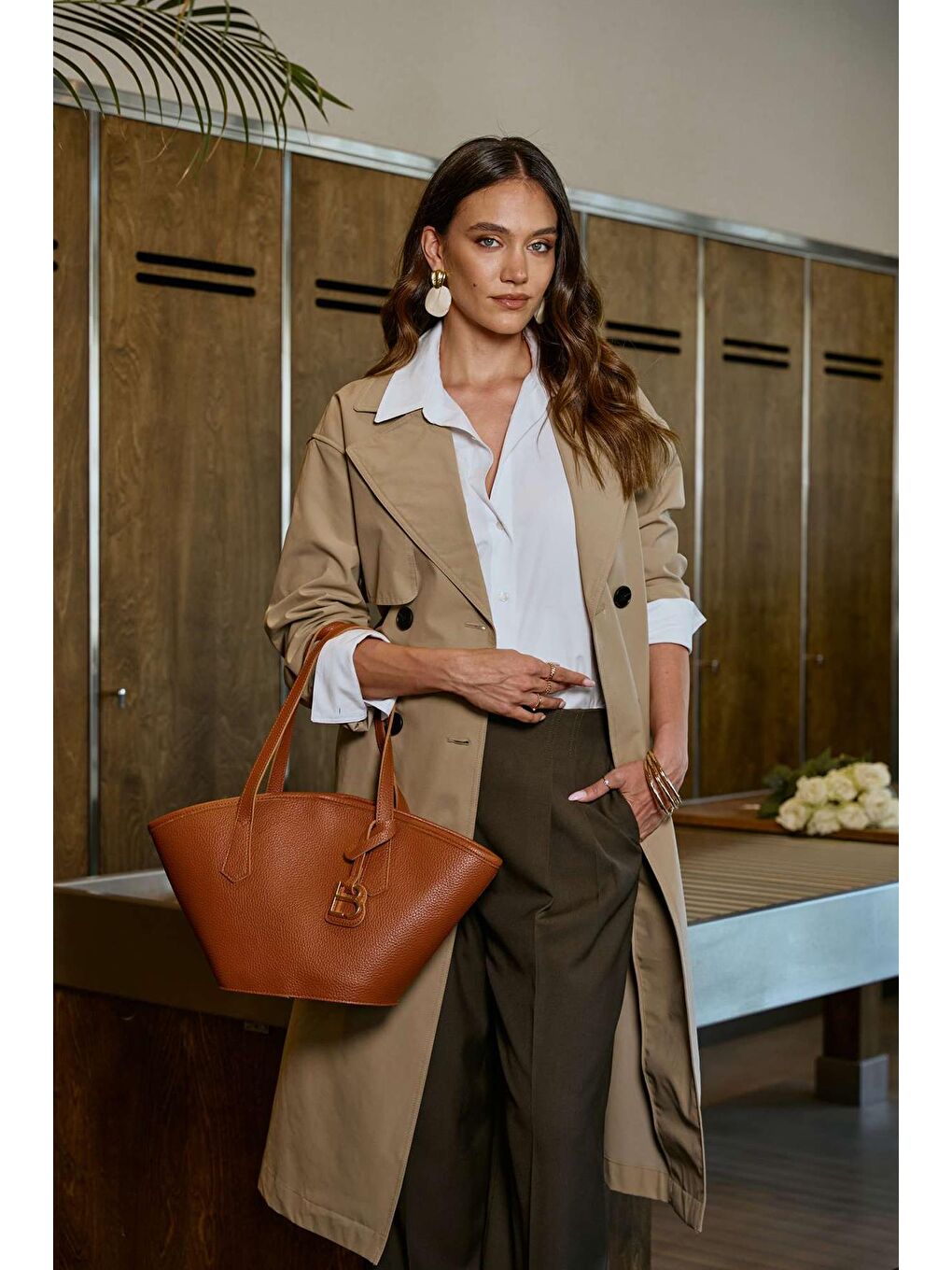 Kahverengi Kadın Çapraz Askılı El ve Omuz Çantası-4