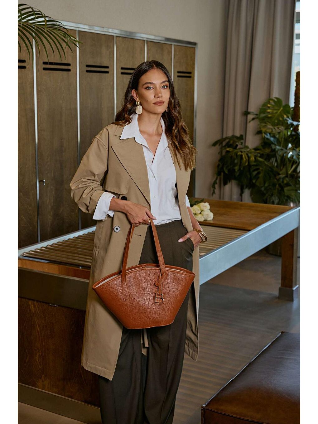 Kahverengi Kadın Çapraz Askılı El ve Omuz Çantası-6