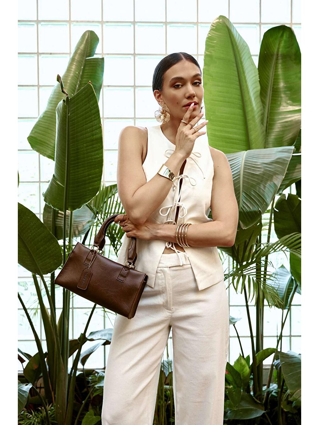 Kahverengi Vivien Kadın El ve Omuz Çantası-8