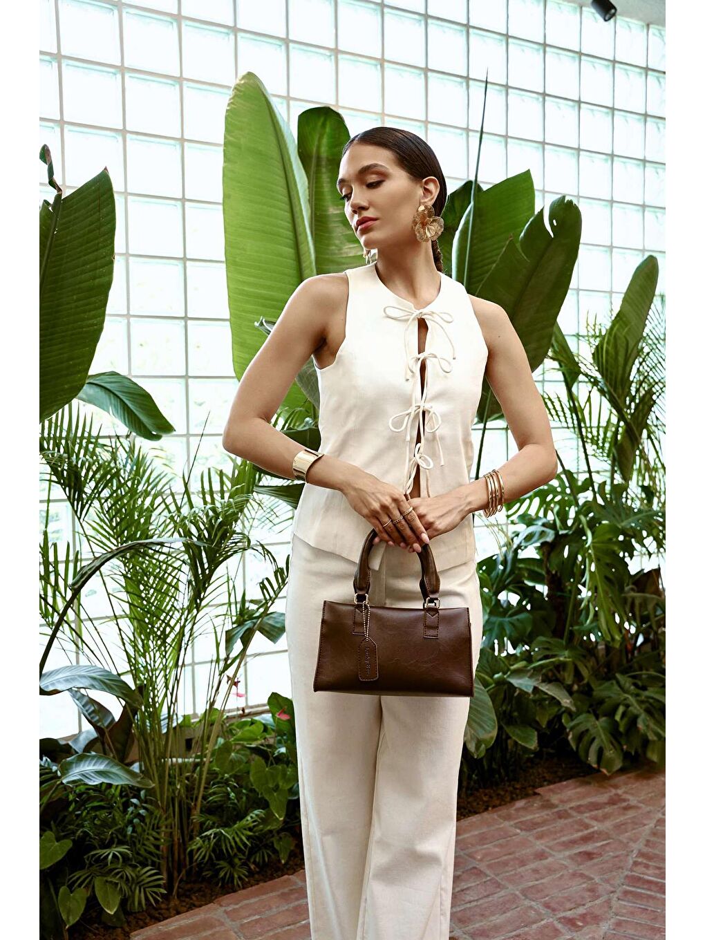 Kahverengi Vivien Kadın El ve Omuz Çantası-9