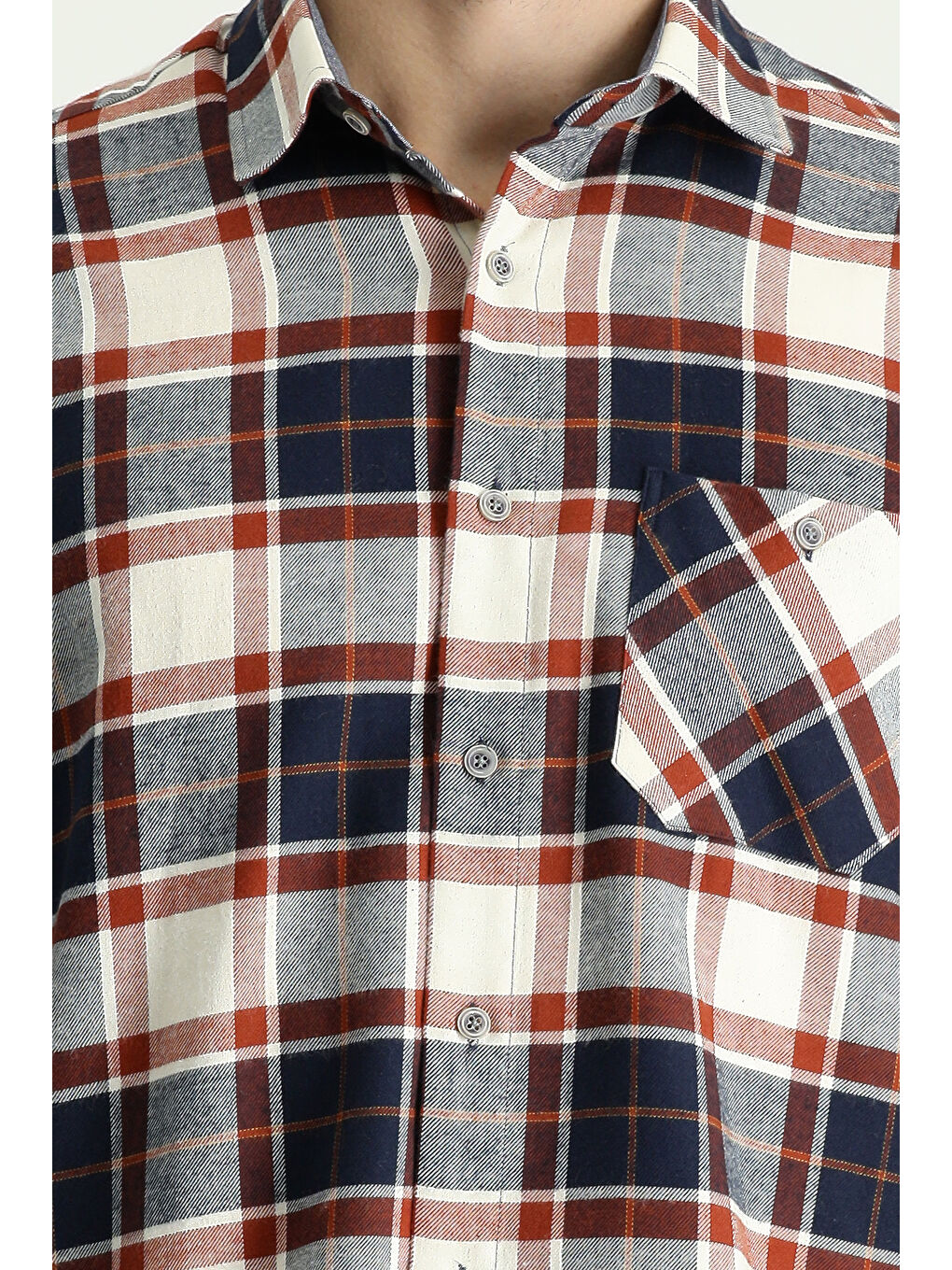 Kahverengi Uzun Kol Regular Fit Ekose Oduncu Spor Pamuklu %100 Pamuk Oduncu Gömlek-3