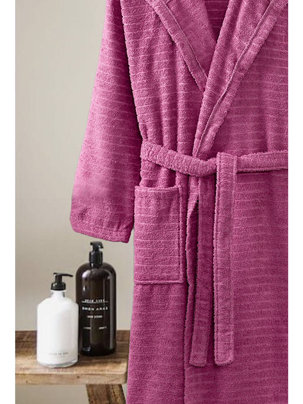 Kapüşonlu Bornoz Doğa Mürdüm S/M-1