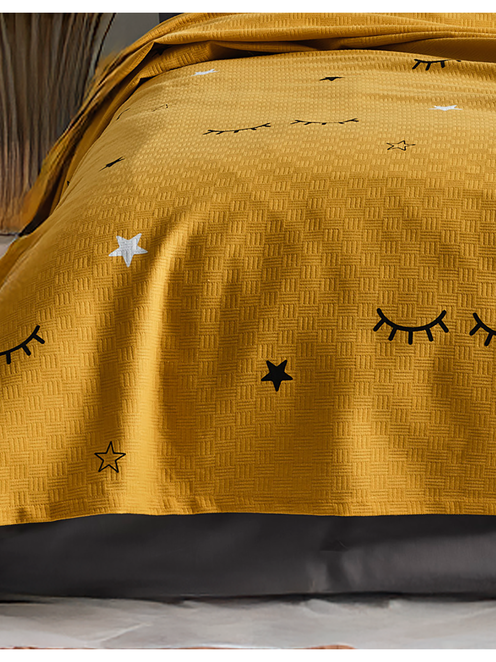 Doğal Pike Baskılı Mega King 260x230cm Dide Sarı-1