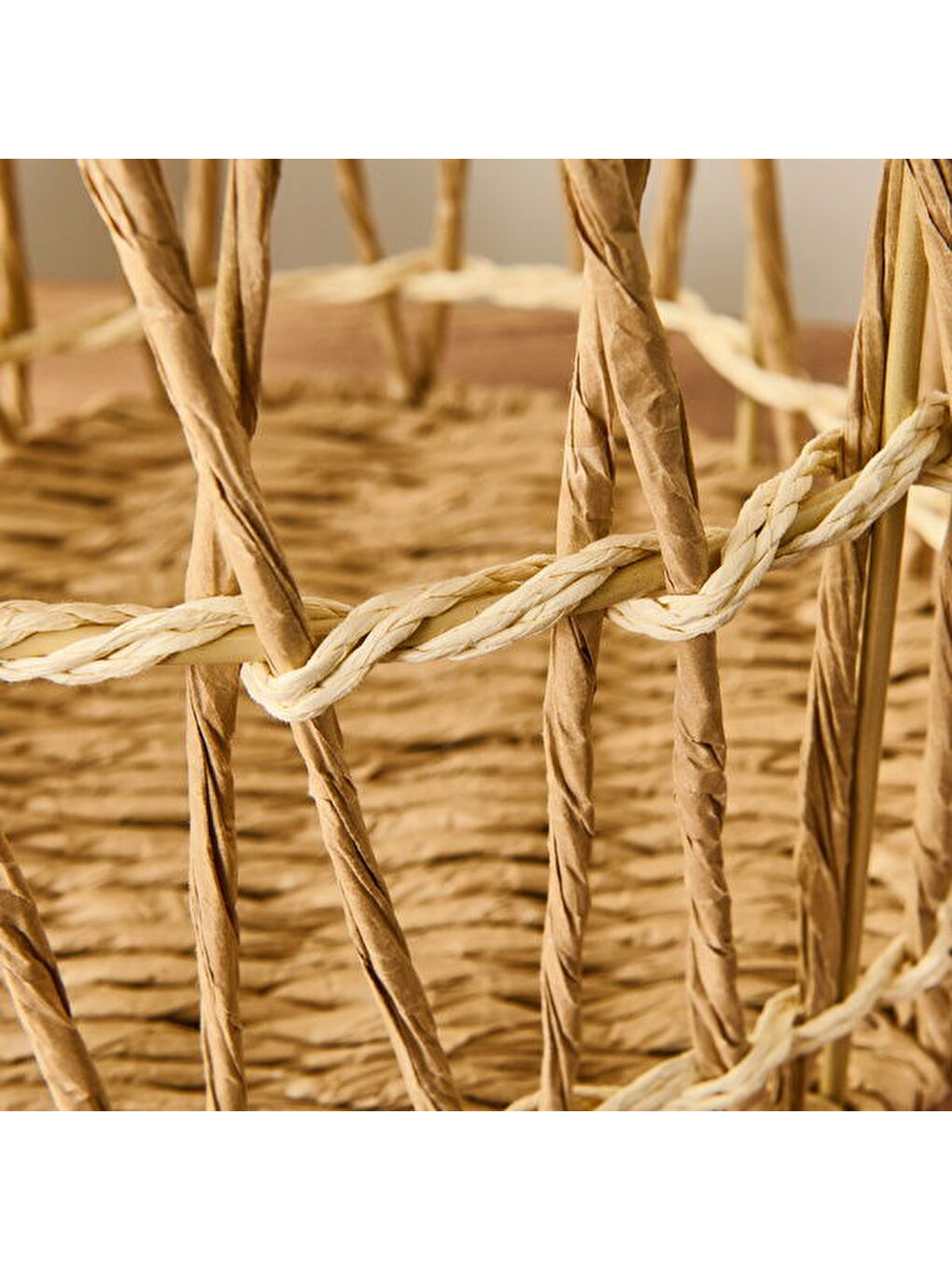 Granny Summer Büyük Silindir Dekoratif Sepet - Bej - 25x25 cm-1
