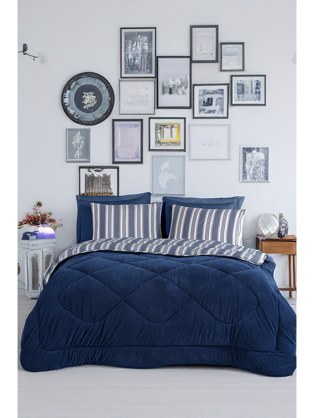 Wellsoft Yorgan Tek Kişilik Soft Line Lacivert-3