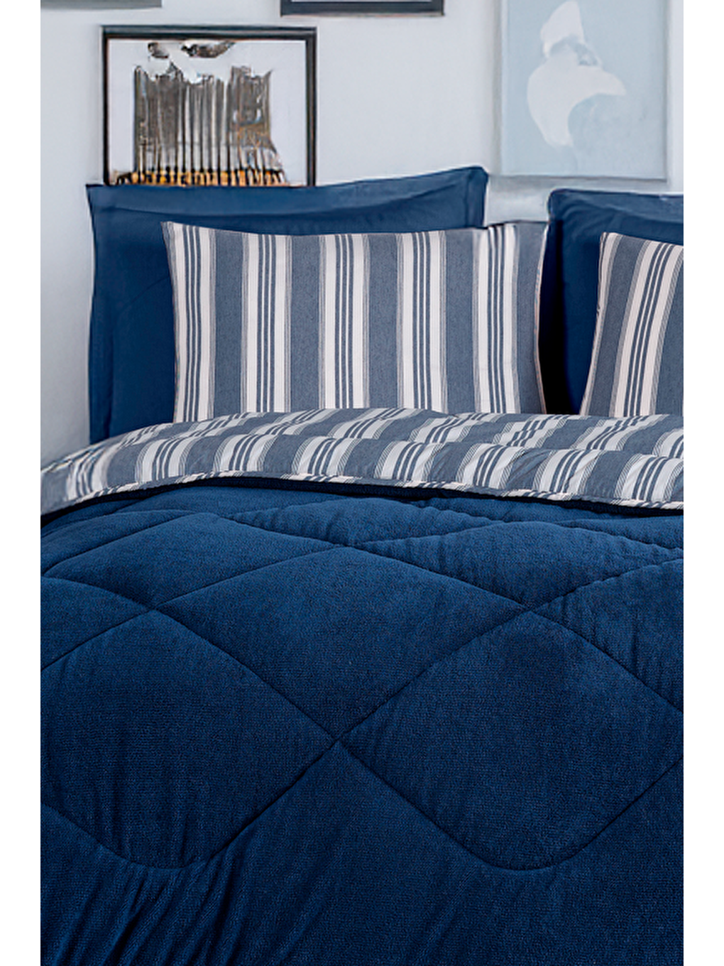 Wellsoft Yorgan Tek Kişilik Soft Line Lacivert-4