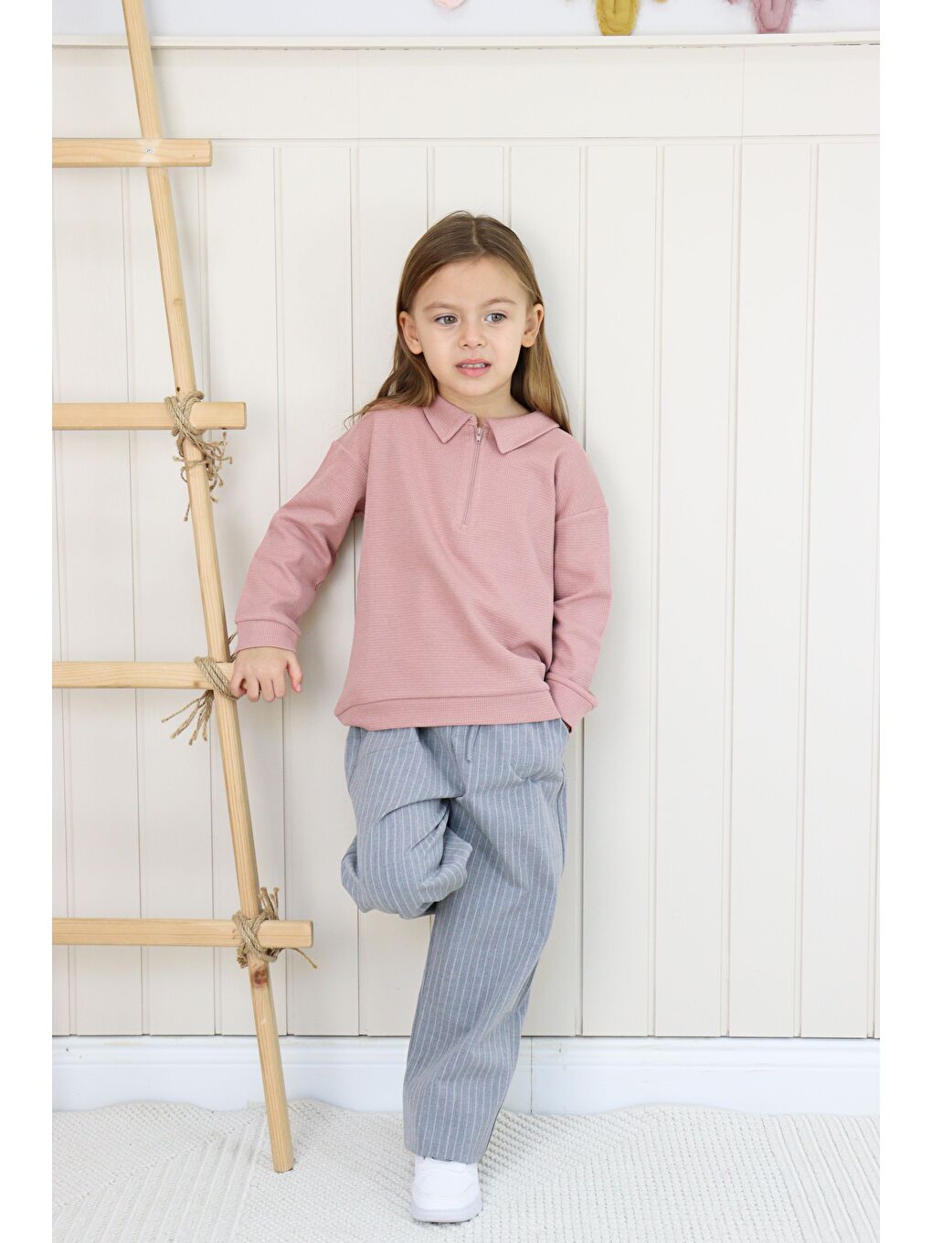 Karışık Gri Çizgili Pantolon-2