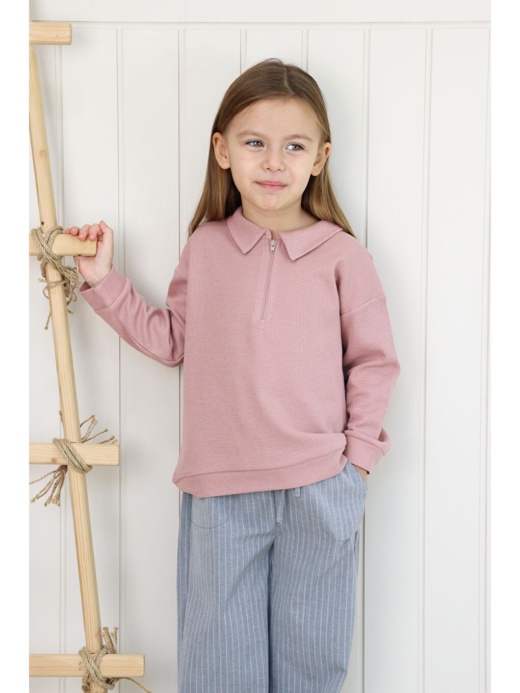 Karışık Gri Çizgili Pantolon-3