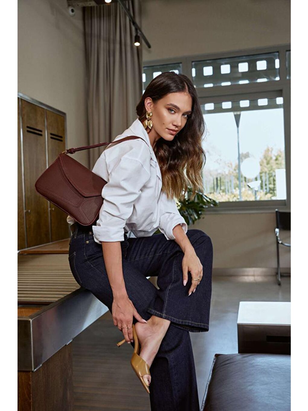 Bordo Kadın Omuz Çantası-9