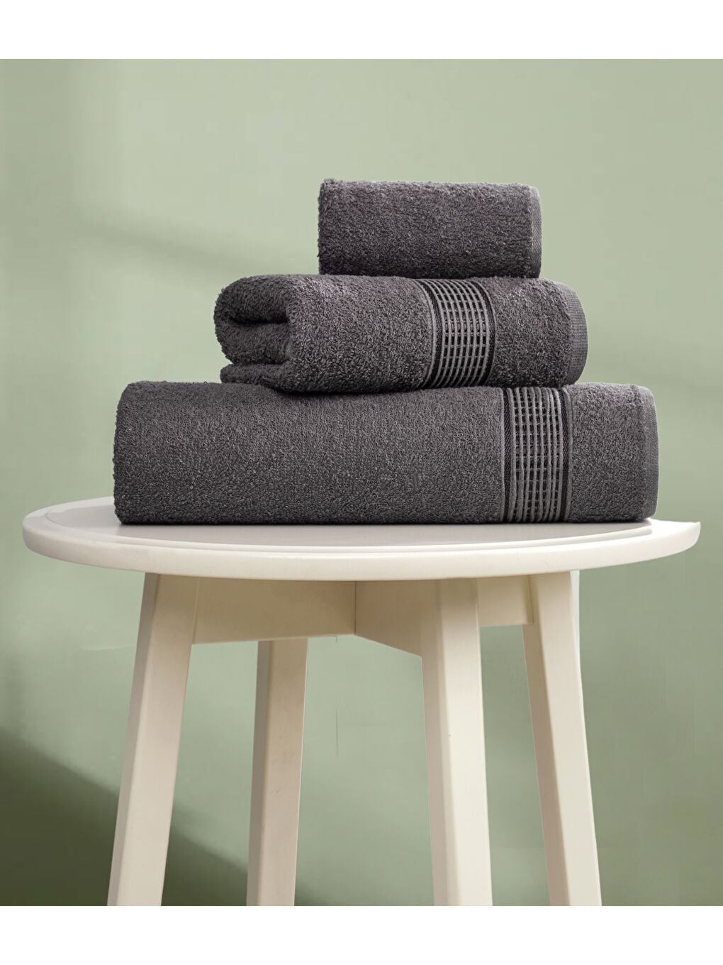 3lü Havlu Seti Ezgi Antrasit 70x140 + 50x85 + 30x50-1