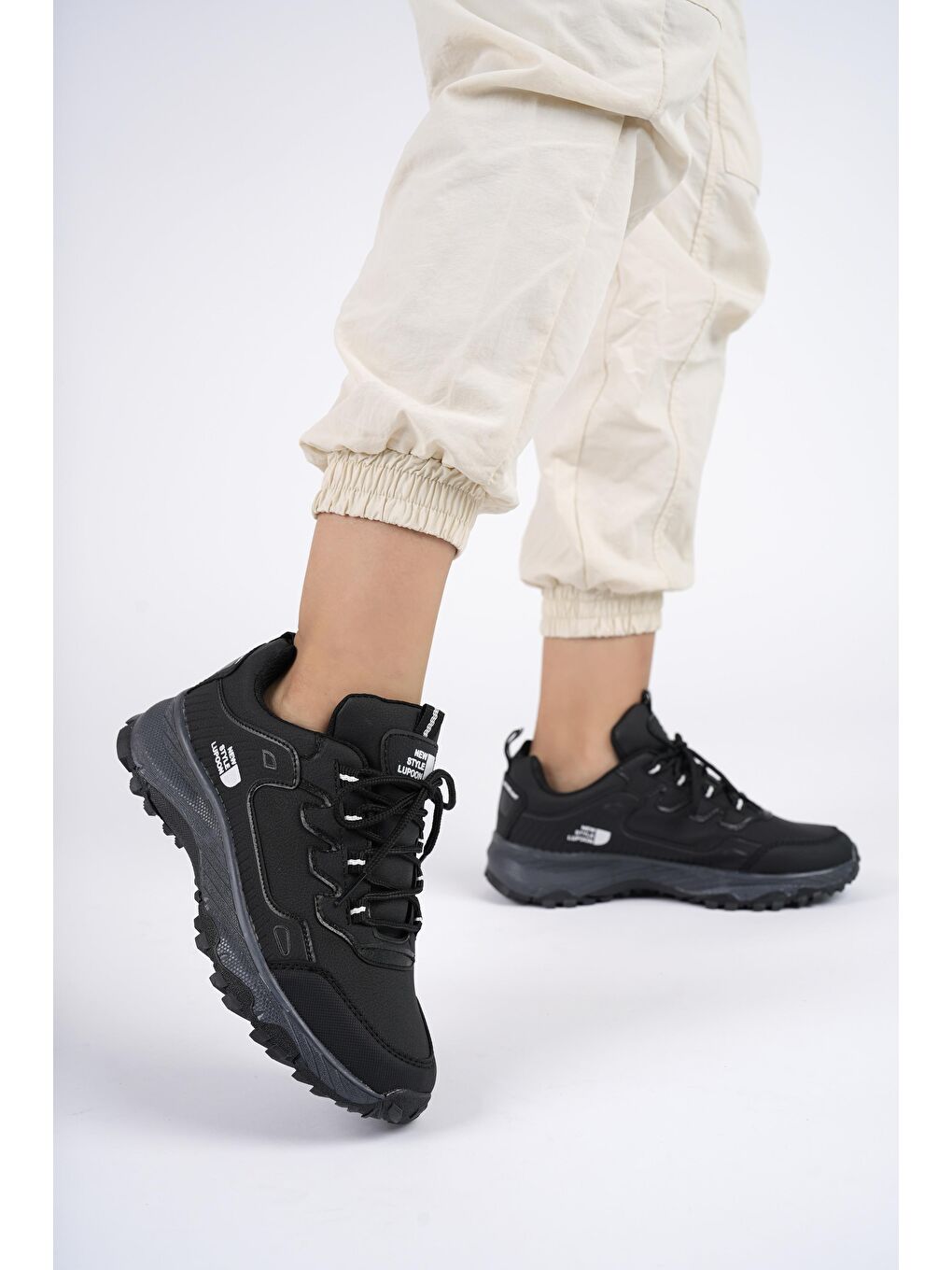 Siyah KUZEY Unisex Trekking Outdoor Sneaker Ayakkabı-1