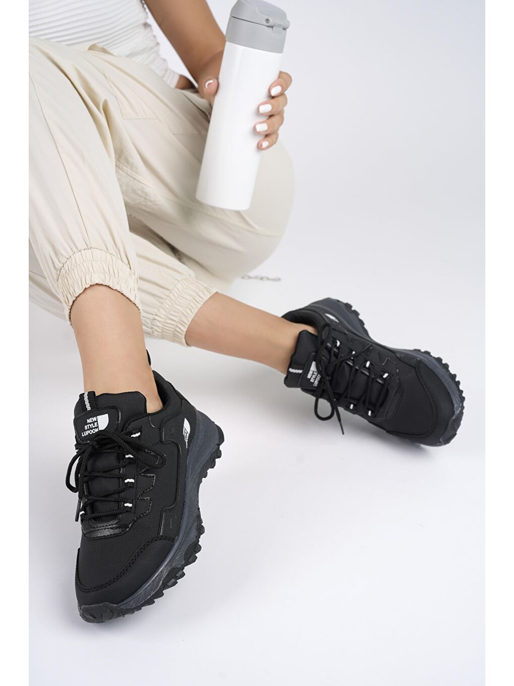 Siyah KUZEY Unisex Trekking Outdoor Sneaker Ayakkabı-3