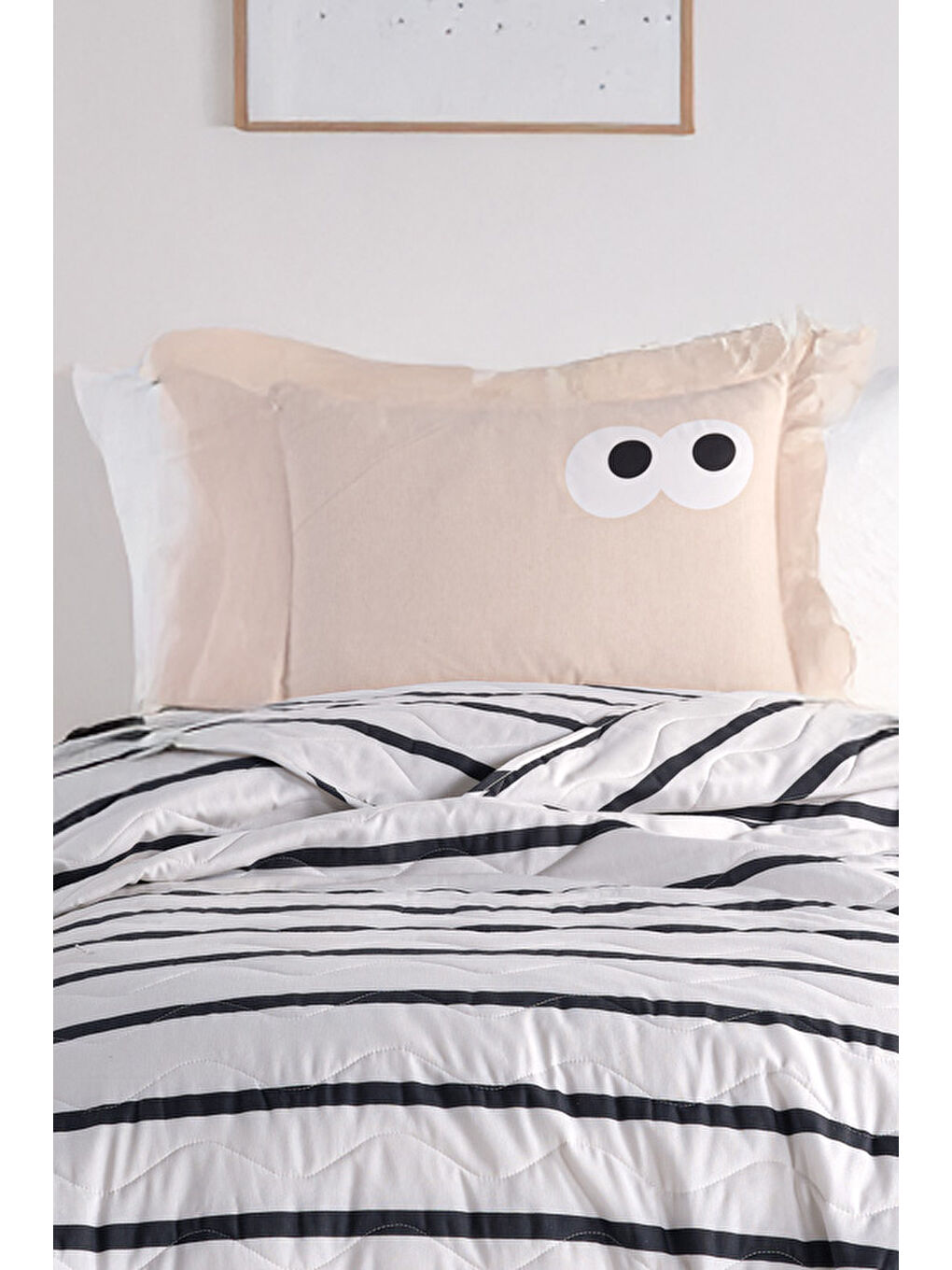 Kahverengi Kapitone Yatak Örtüsü Seti Tek Kişilik Funny Kahve-2