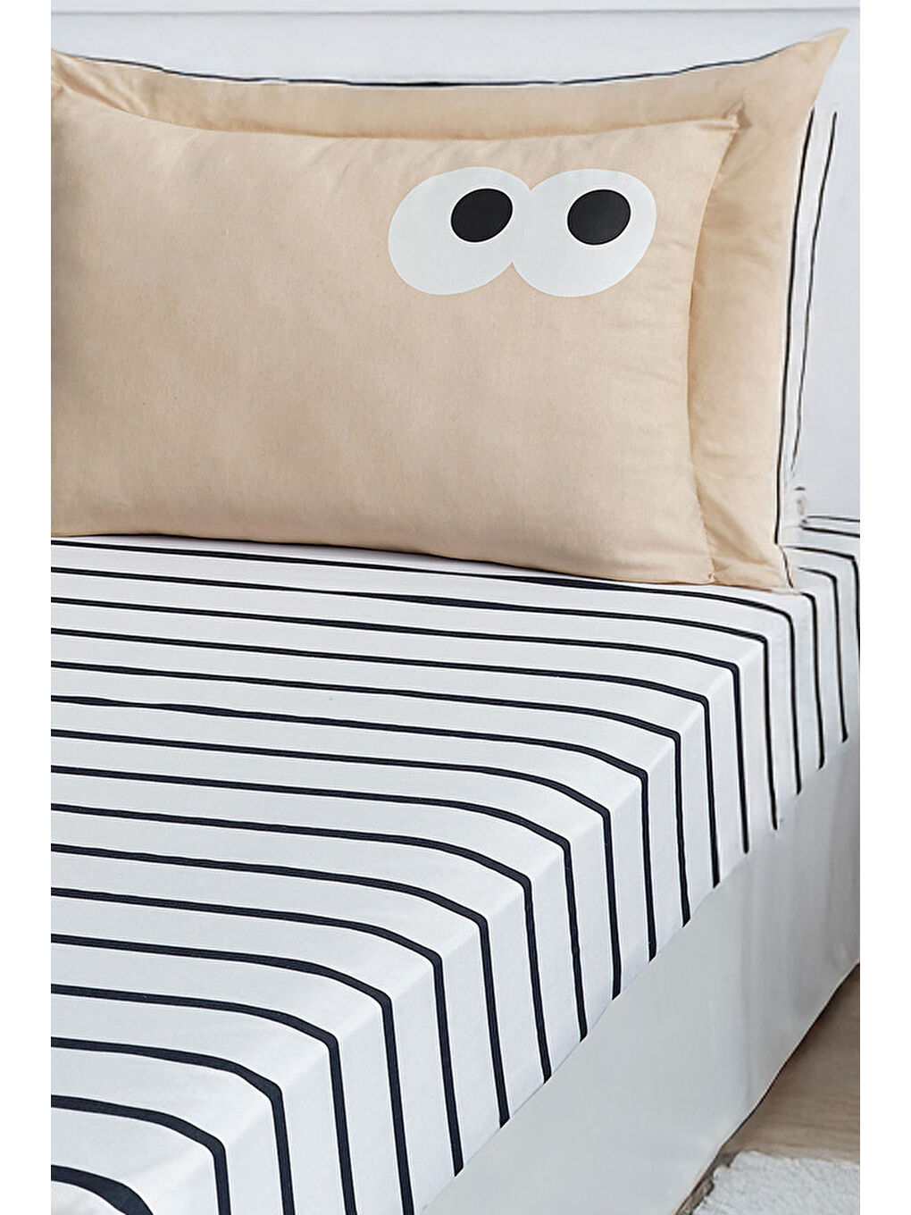 Kahverengi Pes Lastikli Çarşaf Seti Tek Kişilik Funny Kahve-2