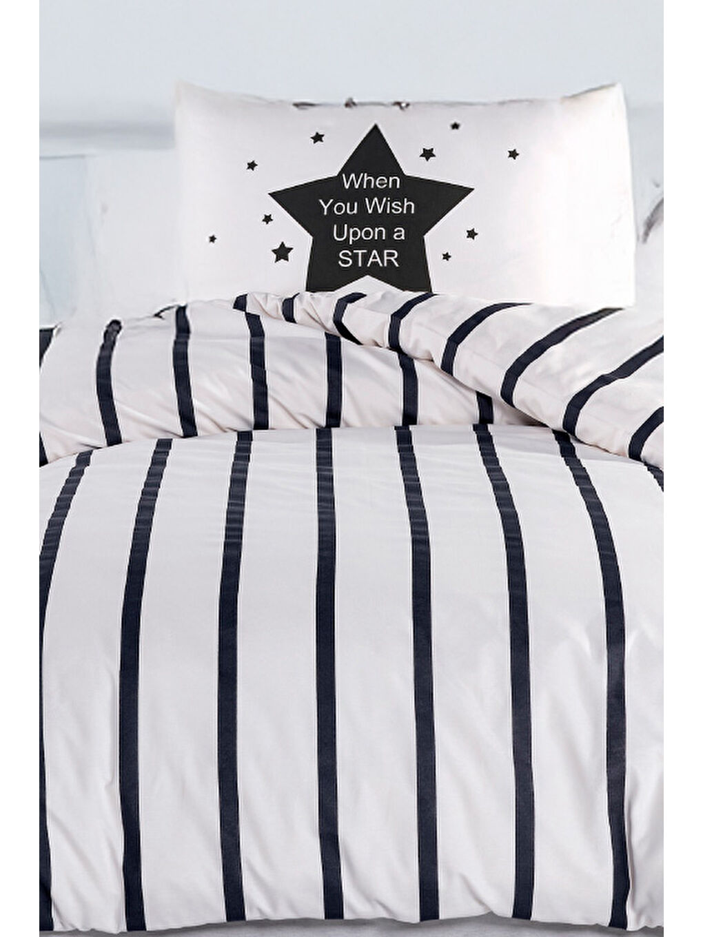 Kolay Ütülenir Nevresim Takımı Tek Kişilik FunnyStar Siyah-Beyaz-2