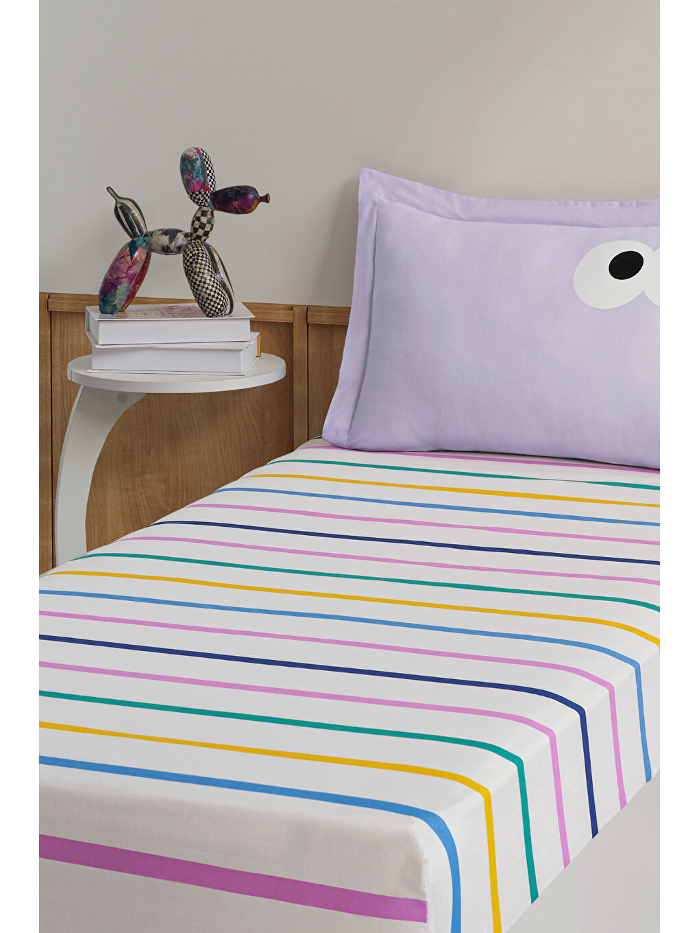 Pes Lastikli Çarşaf Seti Tek Kişilik Funny Lila-2