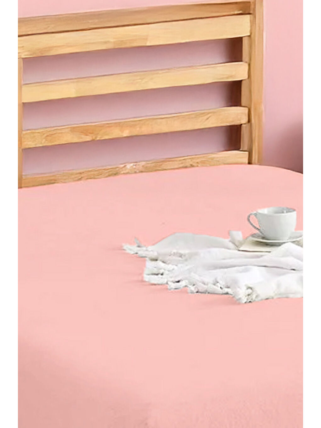 Penye Lastikli Çarşaf Pamuklu Jersey OrtaBoy Tek Kişilik 120x200cm Pembe-2