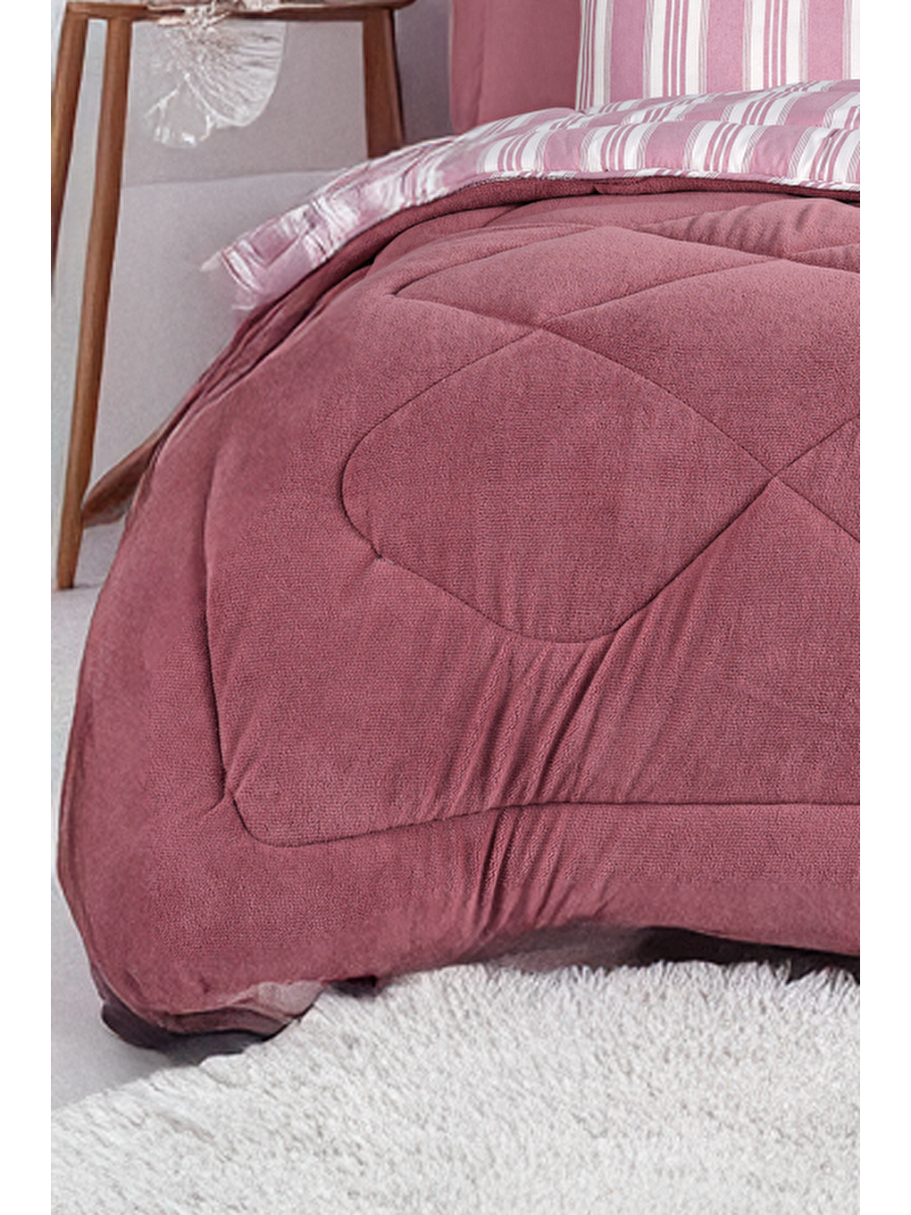 Wellsoft Yorgan Tek Kişilik Soft Line Bordo-1