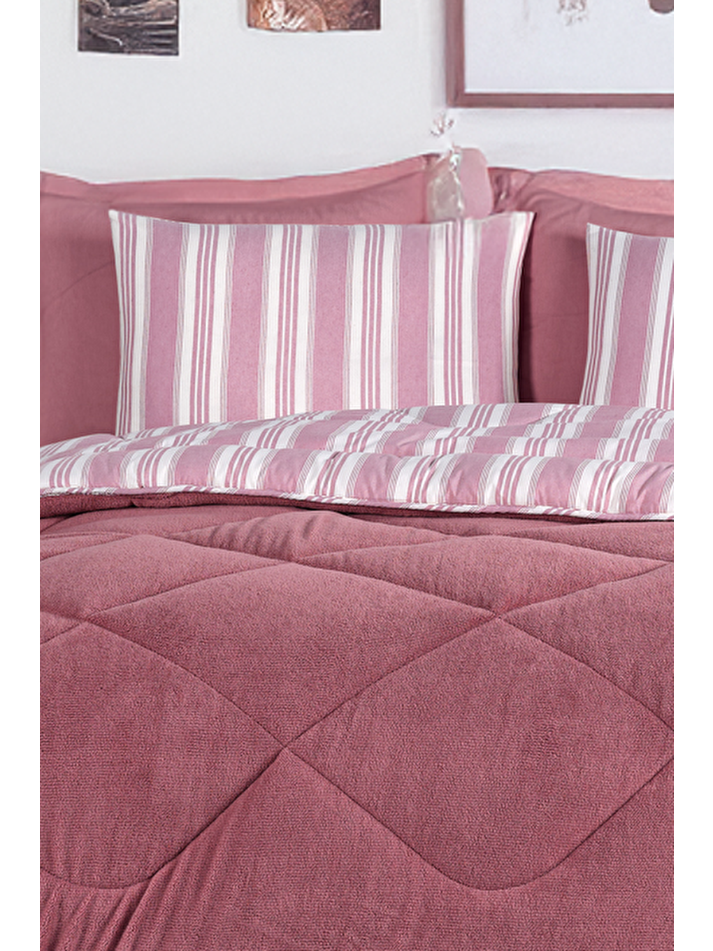 Wellsoft Yorgan Tek Kişilik Soft Line Bordo-2