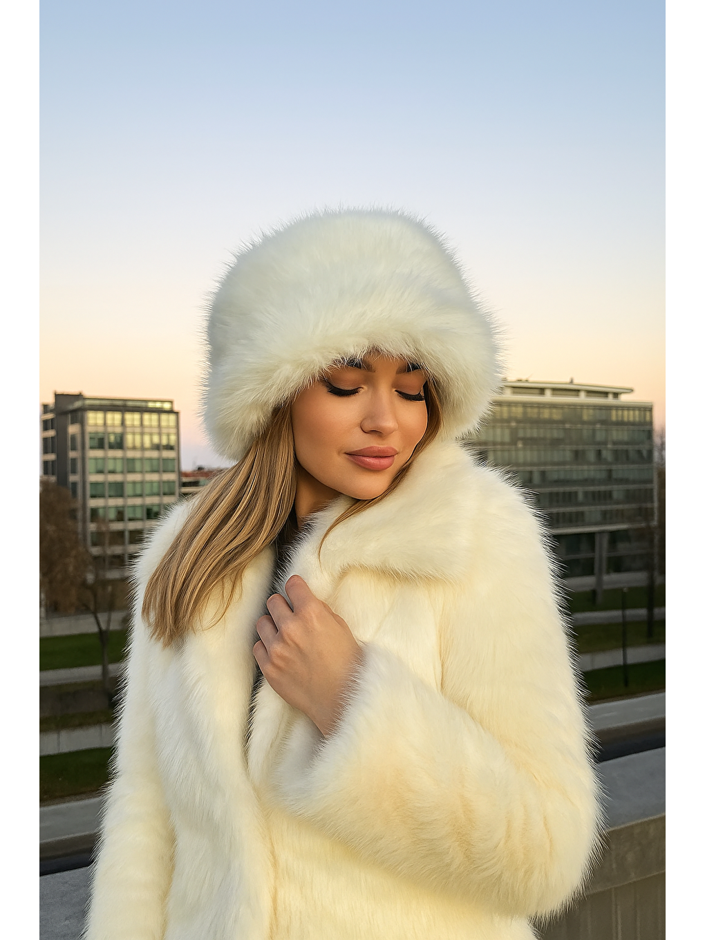 Pelüş Ayarlanabilir Ekru Bucket Kalpak Şapka Bere SPK1142-1