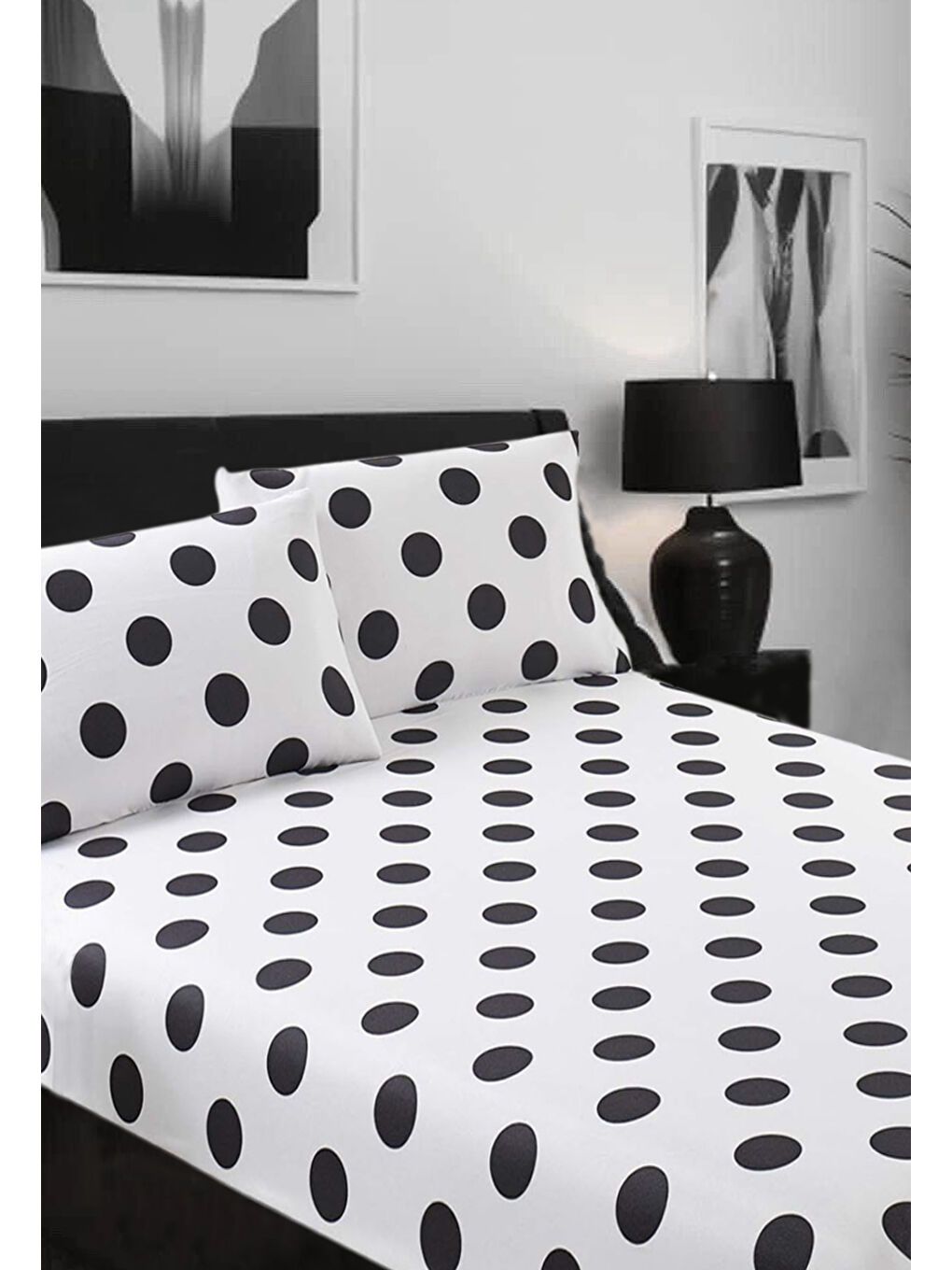 Pes Lastikli Çarşaf Seti Çift Kişilik Point Beyaz-1