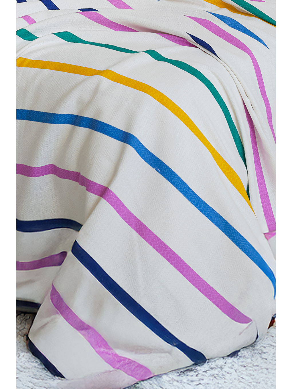 Baskılı Pike Takımı Tek Kişilik Funny Lila-1