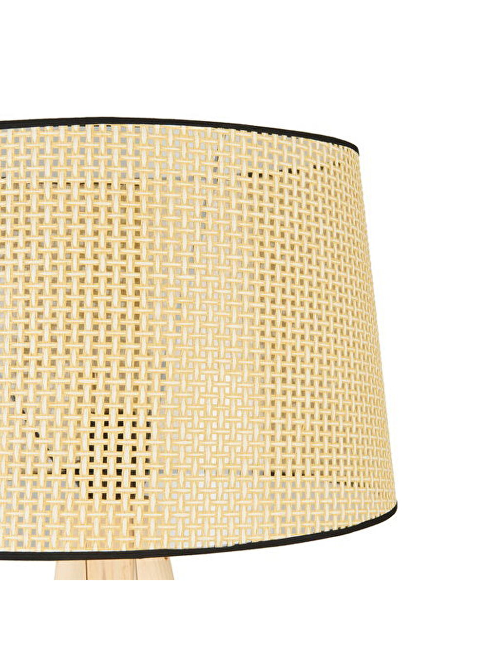 Bej Lighting Sehpalı Siyah Biyeli Tripod Lambader - Krem / Natürel - 153 cm-2