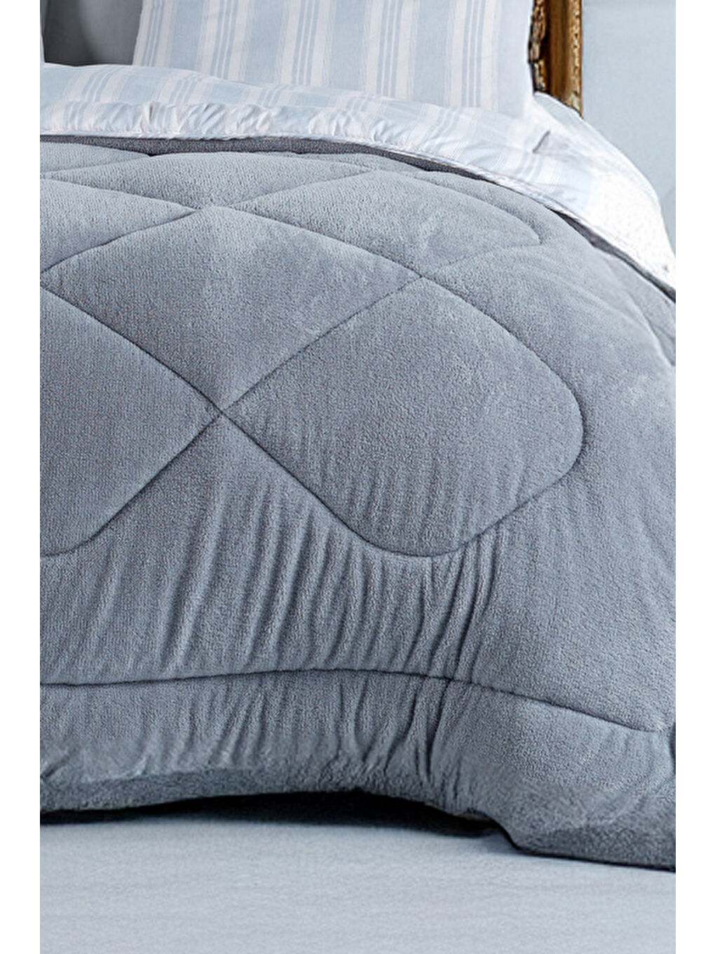 Sport Çizgili 2li Yastık Kılıfı Soft Line Gri-2