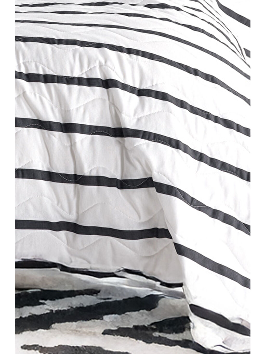 Kapitone Yatak Örtüsü Seti Tek Kişilik Funny Siyah-2