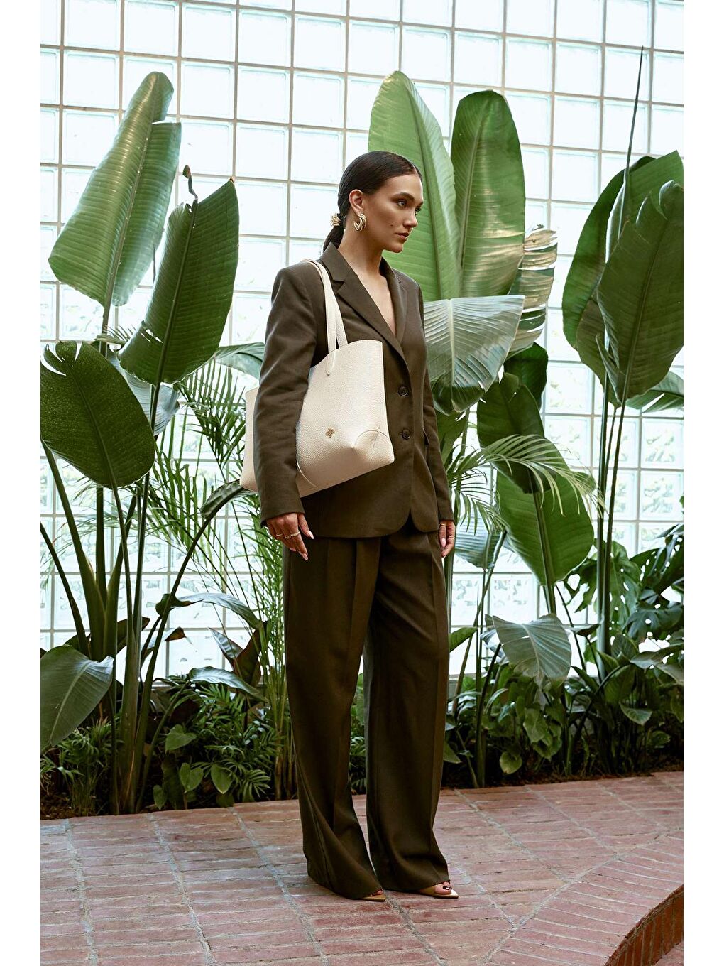 Ekru Kadın El ve Omuz Çantası-2