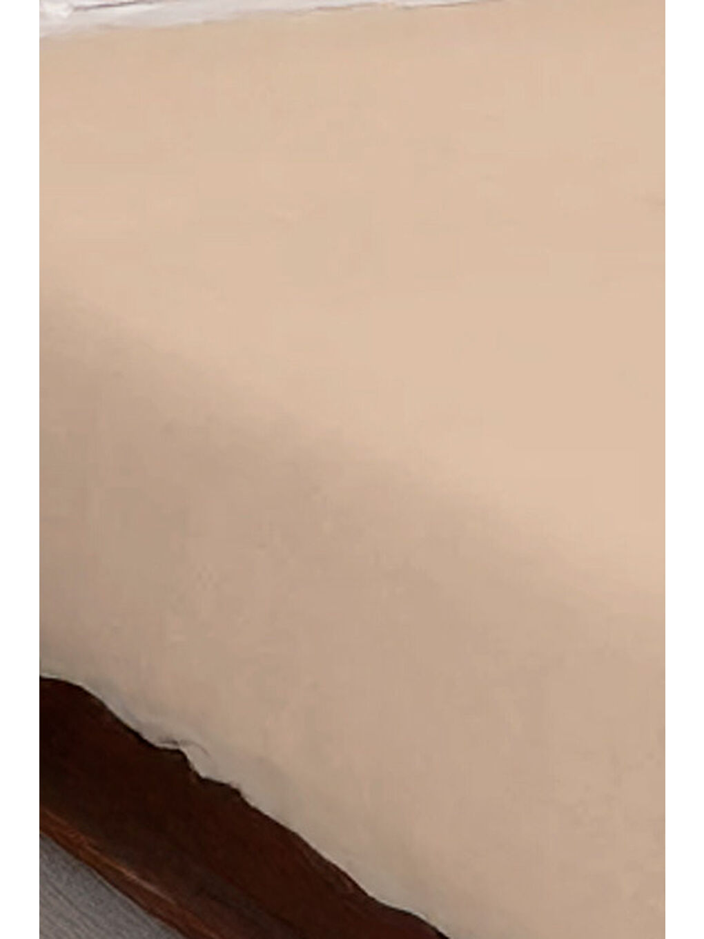 Penye Lastikli Çarşaf Pamuklu Jersey OrtaBoy Tek Kişilik 120x200cm Bej-2