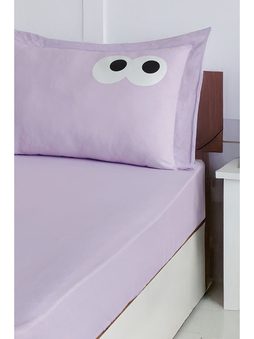 Pes Lastikli Çarşaf Seti Tek Kişilik Funny DüzBoya Lila-Lila-1