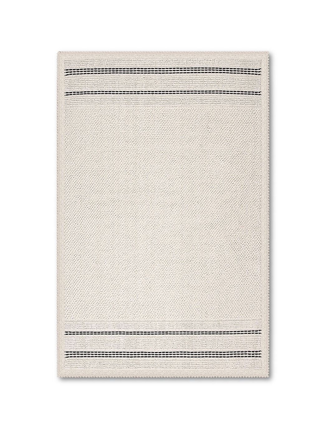 Porto Doğal Pamuklu 2'li Banyo Paspas Seti 60X100+50X60 Cm - Ekru-1