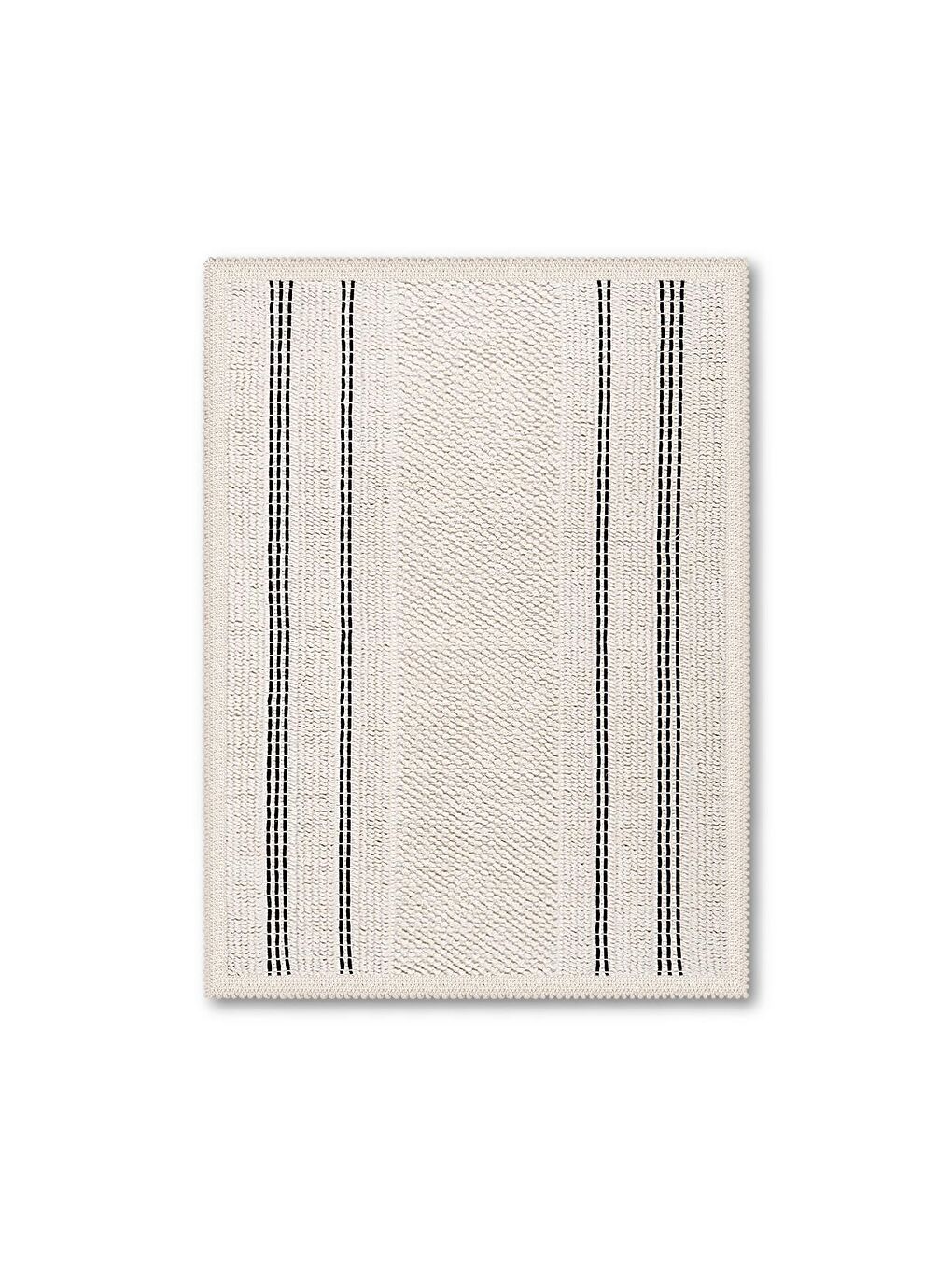 Porto Doğal Pamuklu 2'li Banyo Paspas Seti 60X100+50X60 Cm - Ekru-2