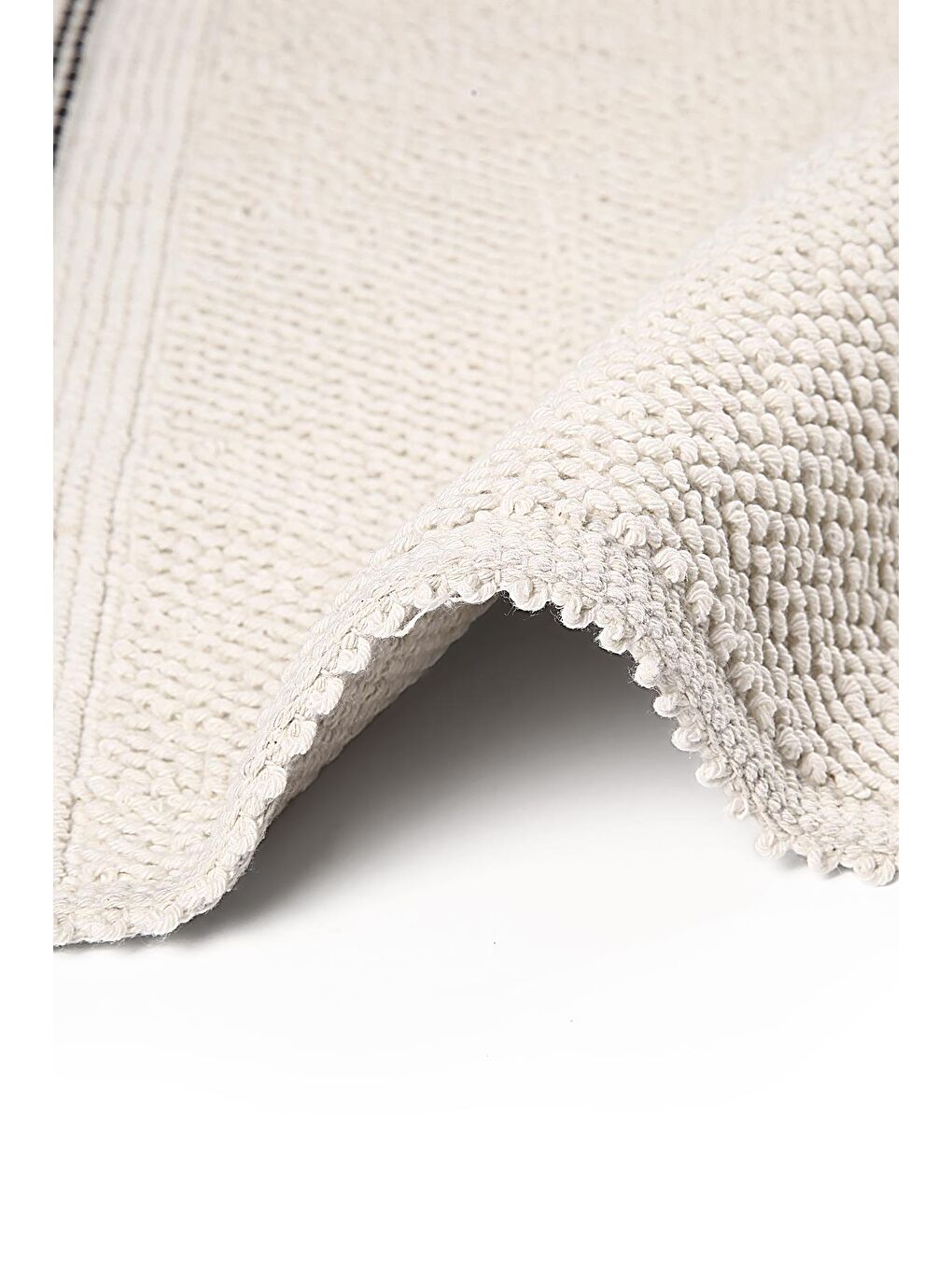 Porto Doğal Pamuklu 2'li Banyo Paspas Seti 60X100+50X60 Cm - Ekru-3