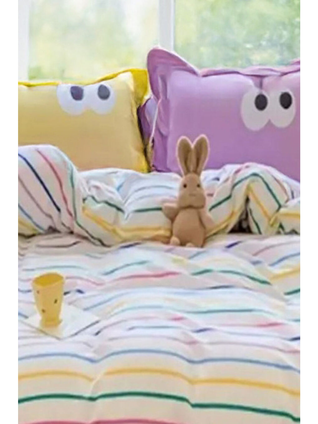 Kolay Ütülenir Nevresim Takımı Tek Kişilik Funny Sarı-2