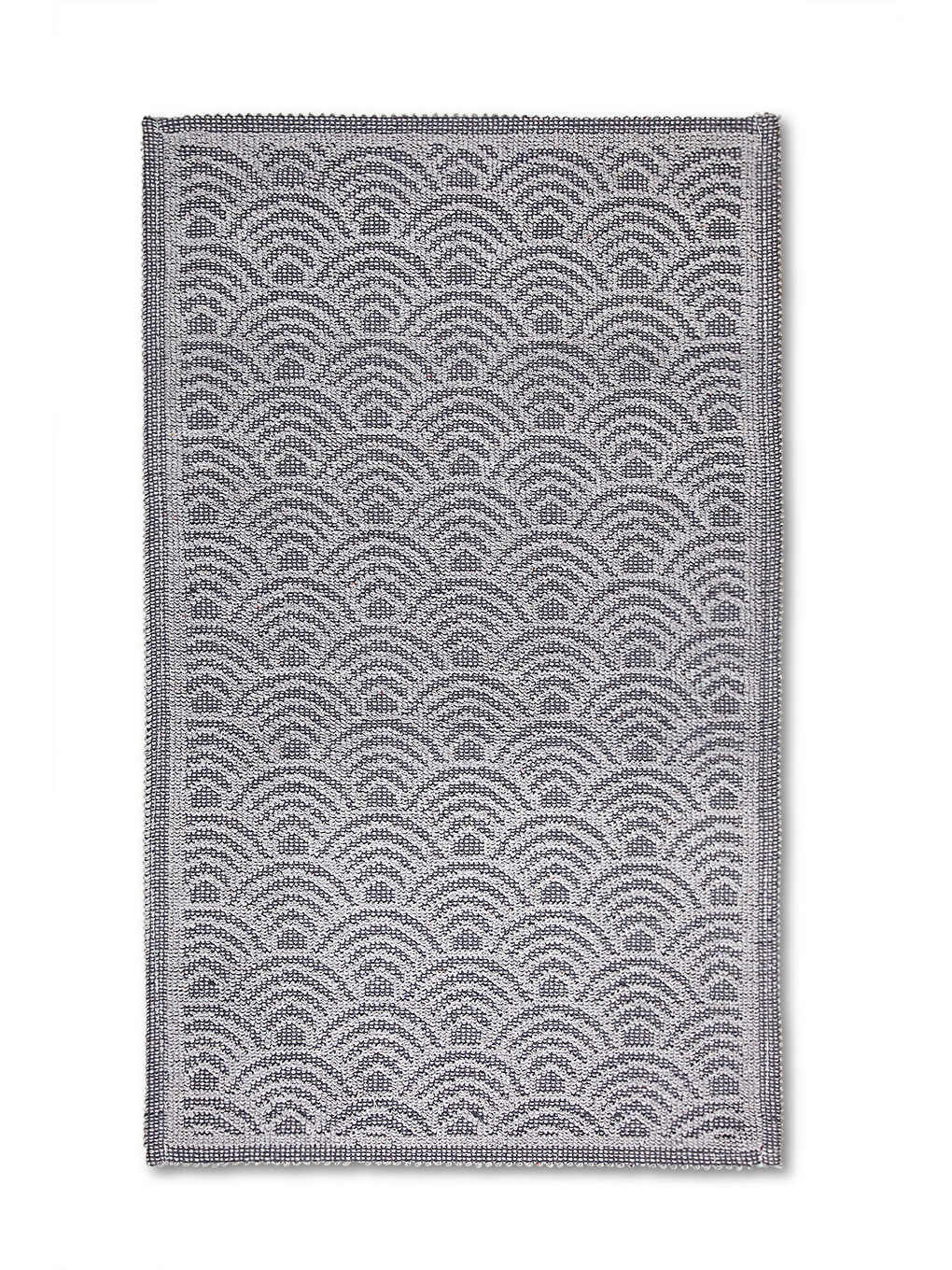 Shell Doğal Pamuklu 2'li Banyo Paspas Seti 60x100+50x60 Cm - Gri-1