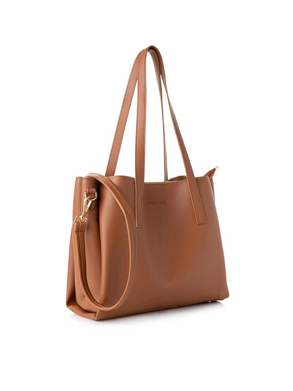 Kahverengi Kadın Çift Askılı Tote El ve Omuz Çantası-1