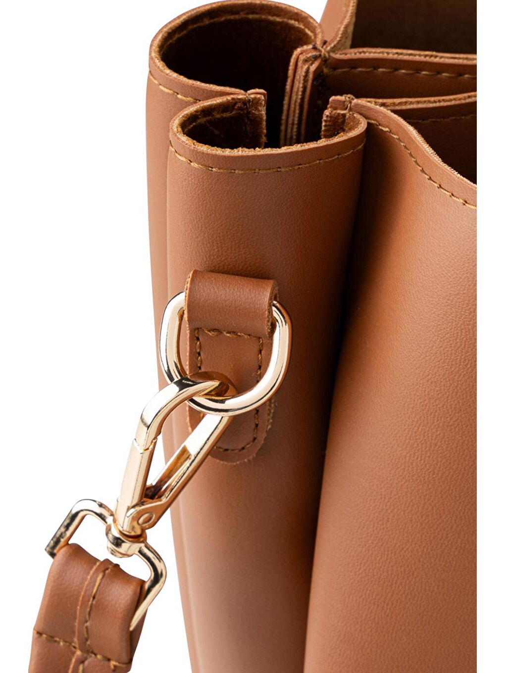 Kahverengi Kadın Çift Askılı Tote El ve Omuz Çantası-5